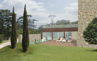 Spa Hotel Mas Gran. Vista exterior amb paisatge.